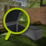 Skrzynia ogrodowa 680L - ciemnoszara z siedziskiem - Padda GRINDI IN THE GARDEN - 10