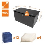 Skrzynia ogrodowa - Morus 190 litrów, ciemnoszara GRINDI IN THE GARDEN - 3