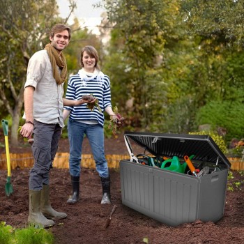 Skrzynia ogrodowa - Morus 190 litrów, ciemnoszara GRINDI IN THE GARDEN - 13