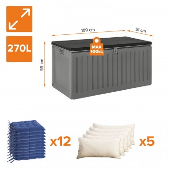 Skrzynia ogrodowa - Cygnus 270 litrów, ciemnoszara GRINDI IN THE GARDEN - 3