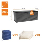 Skrzynia ogrodowa - Larus 390 litrów - ciemnoszara GRINDI IN THE GARDEN - 3