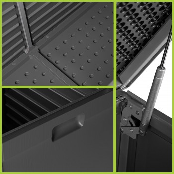 Skrzynia ogrodowa - Larus 390 litrów - ciemnoszara GRINDI IN THE GARDEN - 14