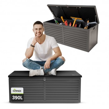 Skrzynia ogrodowa - Larus 390 litrów - ciemnoszara GRINDI IN THE GARDEN - 2