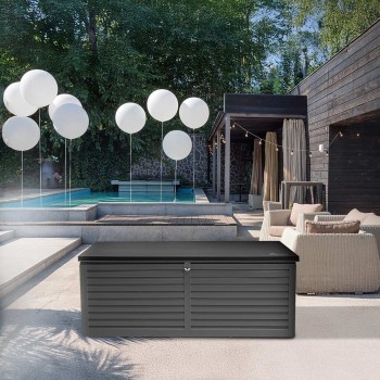 Skrzynia ogrodowa - Larus 390 litrów - ciemnoszara GRINDI IN THE GARDEN - 15