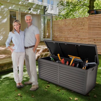 Skrzynia ogrodowa - Larus 390 litrów - ciemnoszara GRINDI IN THE GARDEN - 18
