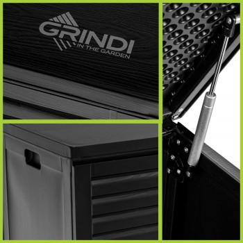 Skrzynia ogrodowa - Larus 390 litrów - czarna GRINDI IN THE GARDEN - 9