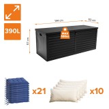 Skrzynia ogrodowa - Larus 390 litrów - czarna GRINDI IN THE GARDEN - 3