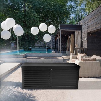 Skrzynia ogrodowa - Larus 390 litrów - czarna GRINDI IN THE GARDEN - 11