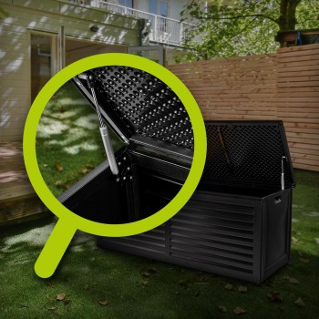 Skrzynia ogrodowa - Larus 390 litrów - czarna GRINDI IN THE GARDEN - 10