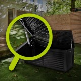 Skrzynia ogrodowa - Larus 390 litrów - czarna GRINDI IN THE GARDEN - 10