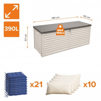 Skrzynia ogrodowa z siedziskiem - Larus 390 litrów GRINDI IN THE GARDEN - 3