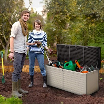 Skrzynia ogrodowa z siedziskiem - Larus 390 litrów GRINDI IN THE GARDEN - 13