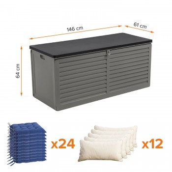 Skrzynia ogrodowa - Columba 490 litrów - ciemnoszara GRINDI IN THE GARDEN - 3