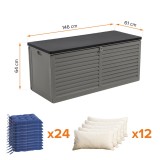 Skrzynia ogrodowa - Columba 490 litrów - ciemnoszara GRINDI IN THE GARDEN - 3