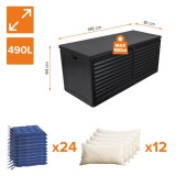 Skrzynia ogrodowa 490L czarna z siedziskiem - Columba GRINDI IN THE GARDEN - 4