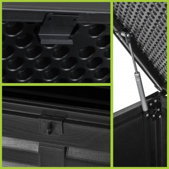 Skrzynia ogrodowa 490L czarna z siedziskiem - Columba GRINDI IN THE GARDEN - 13