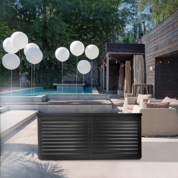 Skrzynia ogrodowa 490L czarna z siedziskiem - Columba GRINDI IN THE GARDEN - 16