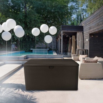 Skrzynia ogrodowa 570L - brązowa z siedziskiem - Rissa I GRINDI IN THE GARDEN - 13