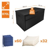 Skrzynia ogrodowa 870L - czarna z siedziskiem - Rissa II GRINDI IN THE GARDEN - 3