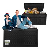 Skrzynia ogrodowa 870L - czarna z siedziskiem - Rissa II GRINDI IN THE GARDEN - 2