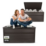 Skrzynia ogrodowa 870L - brązowa z siedziskiem - Rissa II GRINDI - 2