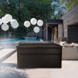 Skrzynia ogrodowa 870L - brązowa z siedziskiem - Rissa II GRINDI - 12