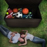 Skrzynia ogrodowa 870L - brązowa z siedziskiem - Rissa II GRINDI - 16