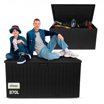 Skrzynia ogrodowa 870L - czarna z siedziskiem - Treeline II GRINDI IN THE GARDEN - 2