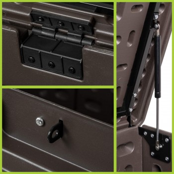 Skrzynia ogrodowa 870L - brązowa  z siedziskiem - Treeline II GRINDI - 10