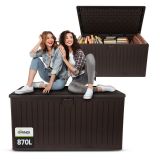 Skrzynia ogrodowa 870L - brązowa  z siedziskiem - Treeline II GRINDI - 2