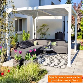 Pergola tarasowa, biała aluminiowa z otwieranym dachem - Kea I 3x3m GRINDI IN THE GARDEN - 8