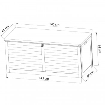 Skrzynia ogrodowa 490L czarna z siedziskiem - Columba GRINDI IN THE GARDEN - 20