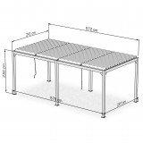 Pergola tarasowa, biała aluminiowa z otwieranym dachem - Kea III 6x3m GRINDI IN THE GARDEN - 10