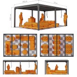 Pergola tarasowa, biała aluminiowa z otwieranym dachem - Kea IV 6x4m GRINDI IN THE GARDEN - 3