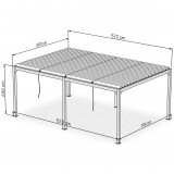 Pergola tarasowa, biała aluminiowa z otwieranym dachem - Kea IV 6x4m GRINDI IN THE GARDEN - 10