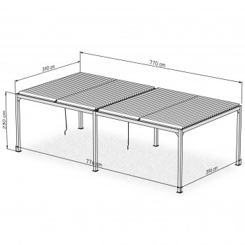 Pergola tarasowa, szara aluminiowa z otwieranym dachem - Kea V 8x4m GRINDI IN THE GARDEN - 7