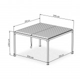 Pergola tarasowa, szara aluminiowa z otwieranym dachem - Kea VI 4x4m GRINDI IN THE GARDEN - 9