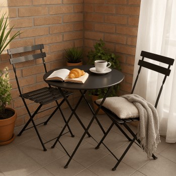 Zestaw mebli ogrodowych - metalowy składany - Keli II GRINDI - 2