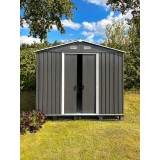 Domek ogrodowy metalowy 3,0 x 3,0 x 2,1 m szary - Domek narzędziowy Sorbus IV GRINDI IN THE GARDEN - 7