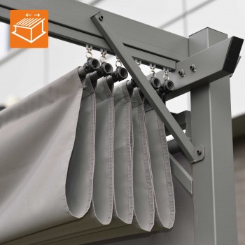 Pergola tarasowa szara z szarym poszyciem - Irda II 2,9x3,9m GRINDI IN THE GARDEN - 10