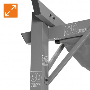 Pergola tarasowa szara z szarym poszyciem - Irda II 2,9x3,9m GRINDI IN THE GARDEN - 13