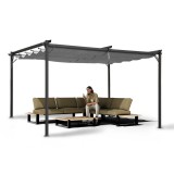 Pergola tarasowa szara z szarym poszyciem - Irda II 2,9x3,9m GRINDI IN THE GARDEN - 6