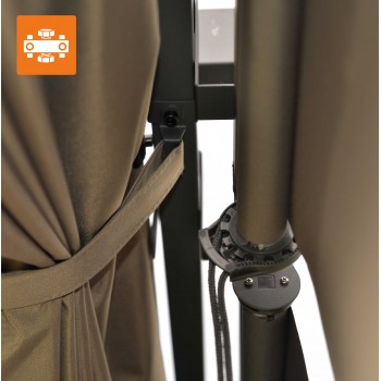 Pergola tarasowa szara z beżowym poszyciem - Irda II 2,9x3,9m GRINDI IN THE GARDEN - 11