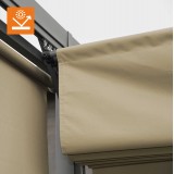 Pergola tarasowa szara z beżowym poszyciem - Irda II 2,9x3,9m GRINDI IN THE GARDEN - 9