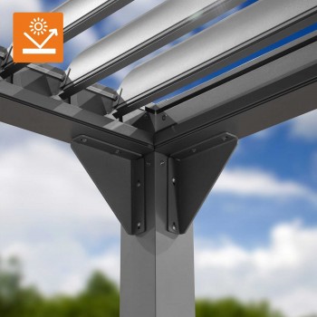 Pergola tarasowa, szara aluminiowa z otwieranym dachem - Kea I 3x3m GRINDI IN THE GARDEN - 12