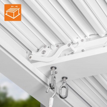 Pergola tarasowa, biała aluminiowa z otwieranym dachem - Kea I 3x3m GRINDI IN THE GARDEN - 11