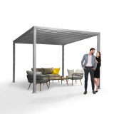 Pergola tarasowa aluminiowa - TASOS I - 3x3m biała GRINDI - 3