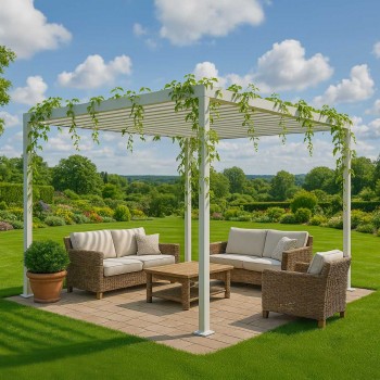 Pergola tarasowa aluminiowa - TASOS I - 3x3m biała GRINDI - 5