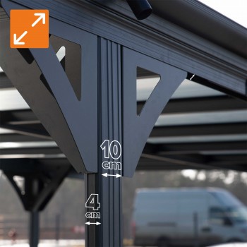 Wiata garażowa ALU 505x300x220 szara - Tilos II GRINDI IN THE GARDEN - 6