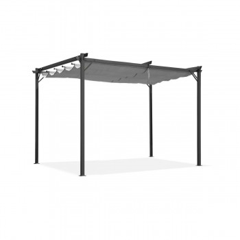 Pergola tarasowa szara z szarym poszyciem - Irda I 2,9x2,9m